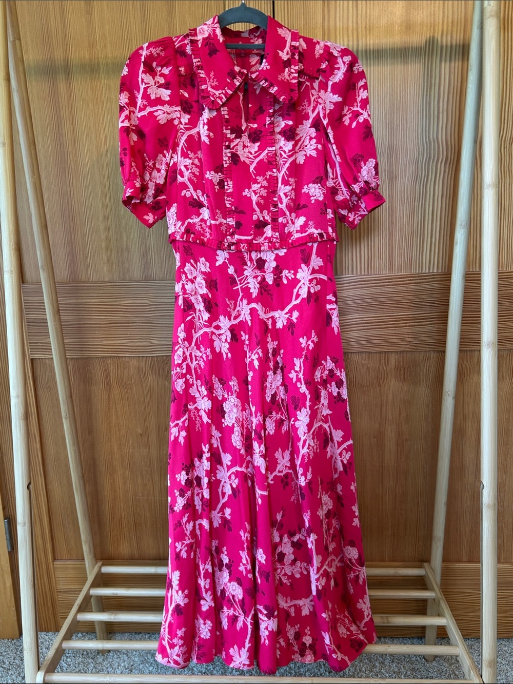 ME+EM Pointed-Collar  Floral Woven Midi Dress - Picture 11 of 15